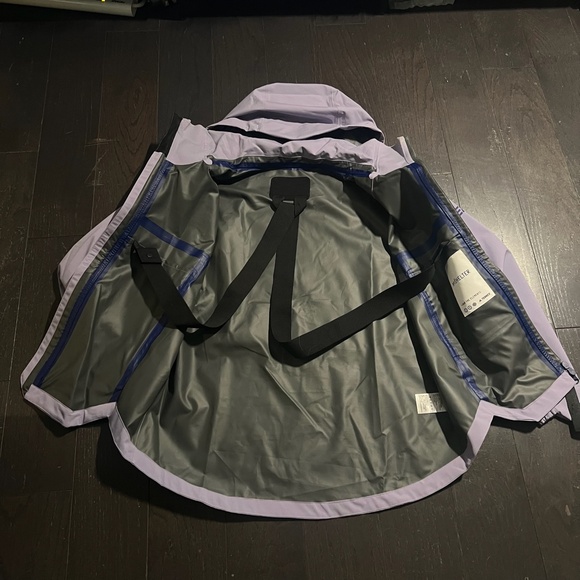 Adidas Myshelter Jacket Large Purple Packable Hood Full Zip Rain - Picture 3 of 10